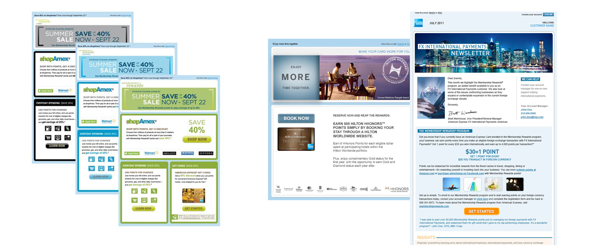 American Express Custom Solutions—Various Email Campaigns