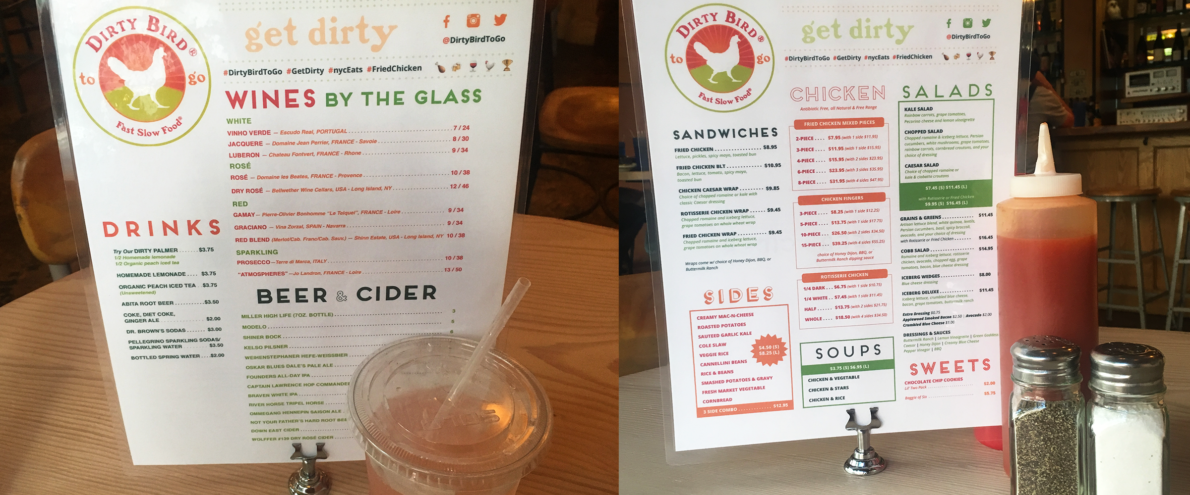 Dirty Bird to-go—Counter Menus